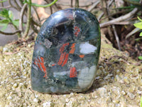 Polished Bloodstone Standing Free Forms x 2 From Swaziland - Toprock Gemstones and Minerals