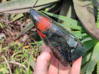 Polished Bloodstone Standing Free Forms x 2 From Swaziland - Toprock Gemstones and Minerals