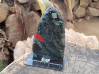Polished Bloodstone Standing Free Forms x 2 From Swaziland - Toprock Gemstones and Minerals