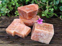 Natural Sunset Orange Calcite Specimens x 4 From Spitzkop, Namibia - Toprock Gemstones and Minerals
