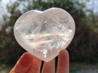 Polished Clear Quartz Hearts x 4 From Madagascar - Toprock Gemstones and Minerals