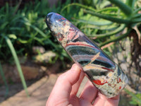 Polished Bloodstone Standing Free Forms x 2 From Swaziland - Toprock Gemstones and Minerals