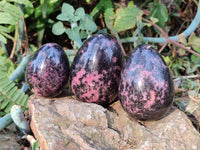 Polished Rhodonite Eggs x 6 From Madagascar - Toprock Gemstones and Minerals