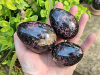 Polished Rhodonite Eggs x 6 From Madagascar - Toprock Gemstones and Minerals