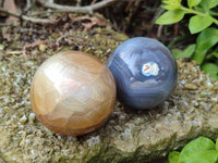 Polished Banded Agate Spheres x 6 From Madagascar - Toprock Gemstones and Minerals