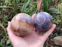 Polished Banded Agate Spheres x 3 From Madagascar - Toprock Gemstones and Minerals