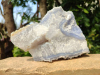 Natural Etched Blue Chalcedony Specimens x 2 From Nsanje, Malawi - Toprock Gemstones and Minerals