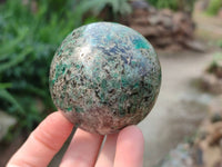 Polished Emerald Mica 'Mutokolite' Spheres x 2 From Mutoko, Zimbabwe - Toprock Gemstones and Minerals