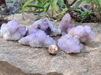 Natural Amethyst Spirit Quartz Clusters x 6 From South Africa - Toprock Gemstones and Minerals
