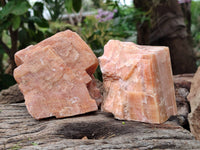 Natural Sunset Orange Calcite Specimens x 3 From Spitzkop, Namibia - Toprock Gemstones and Minerals