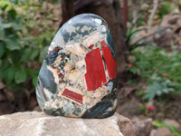 Polished Bloodstone Standing Free Forms x 2 From Swaziland - Toprock Gemstones and Minerals