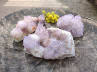 Natural Amethyst Spirit Quartz Clusters x 3 From South Africa - Toprock Gemstones and Minerals