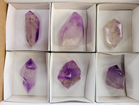 Polished Window Amethyst Crystals x 6 From Madagascar - Toprock Gemstones and Minerals