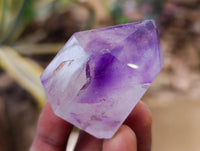 Polished Window Amethyst Crystals x 6 From Madagascar - Toprock Gemstones and Minerals