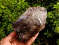 Polished Smokey and Morion Window Quartz Crystals x 2 From Madagascar - Toprock Gemstones and Minerals