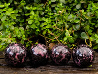 Polished Rhodonite Spheres x 4 From Ambindavato, Madagascar - Toprock Gemstones and Minerals