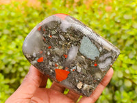 Polished Bloodstone Standing Free Forms x 3 From Swaziland - Toprock Gemstones and Minerals