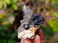 Natural Schorl Black Tourmaline with Hyalite Opal x 6 From Erongo, Namibia - Toprock Gemstones and Minerals