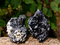 Natural Schorl Black Tourmaline with Hyalite Opal x 6 From Erongo, Namibia - Toprock Gemstones and Minerals