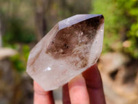 Polished Smokey Window Quartz Crystals x 6 From Madagascar - Toprock Gemstones and Minerals