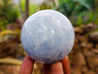Polished Blue Calcite Spheres x 3 From Madagascar - Toprock Gemstones and Minerals