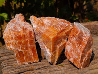 Natural Sunset Orange Calcite Specimens x 3 From Spitzkop, Namibia - Toprock Gemstones and Minerals