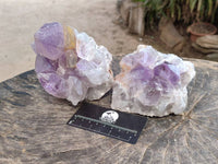 Natural Jacaranda Amethyst Quartz Clusters x 2 From Mumbwa, Zambia - Toprock Gemstones and Minerals