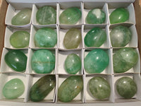 Polished Green Fluorite Gallets x 20  From Madagascar - Toprock Gemstones and Minerals