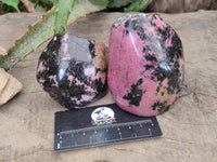Polished On One Side Rhodonite x 4 Standing Display Pieces from Madagascar - Toprock Gemstones and Minerals