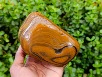Polished Golden Tiger's Eye Free Forms x 3 From Prieska, South Africa - Toprock Gemstones and Minerals