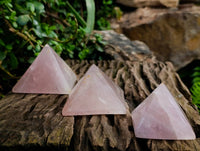 Polished Rose Quartz Pyramids x 6 From Madagascar - Toprock Gemstones and Minerals