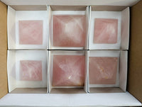 Polished Rose Quartz Pyramids x 6 From Madagascar - Toprock Gemstones and Minerals
