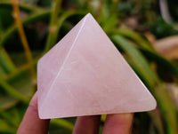 Polished Rose Quartz Pyramids x 6 From Madagascar - Toprock Gemstones and Minerals