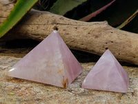 Polished Rose Quartz Pyramids x 6 From Madagascar - Toprock Gemstones and Minerals
