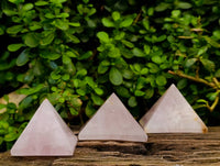 Polished Rose Quartz Pyramids x 6 From Madagascar - Toprock Gemstones and Minerals