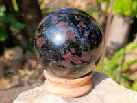 Polished Blue Spark Iolite Water Sapphire Spheres x 2 From Madagascar - Toprock Gemstones and Minerals