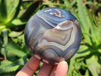 Polished Banded Agate Spheres x 2 From Madagascar - Toprock Gemstones and Minerals