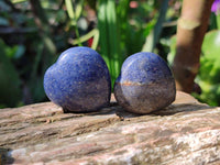 Polished Lazulite Hearts x 35 From Madagascar - Toprock Gemstones and Minerals