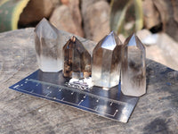 Polished Wispy Phantom Smokey Quartz Crystals x 20 From Madagascar - Toprock Gemstones and Minerals