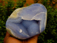 Polished Blue Lace Agate Standing Free Forms x 1 From Nsanje, Malawi - Toprock Gemstones and Minerals