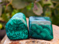 Polished Flower Banded Malachite Free Forms x 35 From Congo - Toprock Gemstones and Minerals