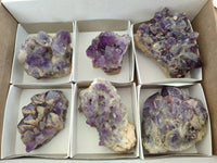 Natural Dark and Chevron Amethyst Clusters x 6 From Mapatizya, Zambia - Toprock Gemstones and Minerals