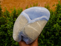 Polished Blue Lace Agate Standing Free Form x 1 From Nsanje, Malawi - Toprock Gemstones and Minerals