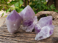Natural Jacaranda Amethyst Quartz Crystals x 3 From Mumbwa, Zambia - Toprock Gemstones and Minerals