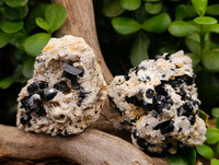 Natural Schorl Black Tourmaline with Hyalite Opal x 12 From Erongo, Namibia - Toprock Gemstones and Minerals