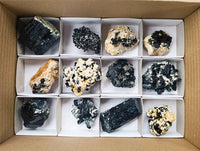 Natural Schorl Black Tourmaline with Hyalite Opal x 12 From Erongo, Namibia - Toprock Gemstones and Minerals