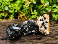 Natural Schorl Black Tourmaline with Hyalite Opal x 12 From Erongo, Namibia - Toprock Gemstones and Minerals