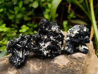 Natural Schorl Black Tourmaline with Hyalite Opal x 12 From Erongo, Namibia - Toprock Gemstones and Minerals