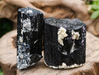 Natural Schorl Black Tourmaline with Hyalite Opal x 12 From Erongo, Namibia - Toprock Gemstones and Minerals