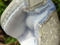 Polished Blue Lace Agate Standing Free Form x 1 From Nsanje, Malawi - Toprock Gemstones and Minerals